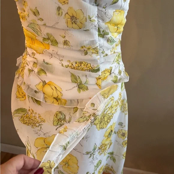 Y2K Ruby Rox romantic cottage fairy Floral Yellow Dress size 9 - Picture 8 of 13